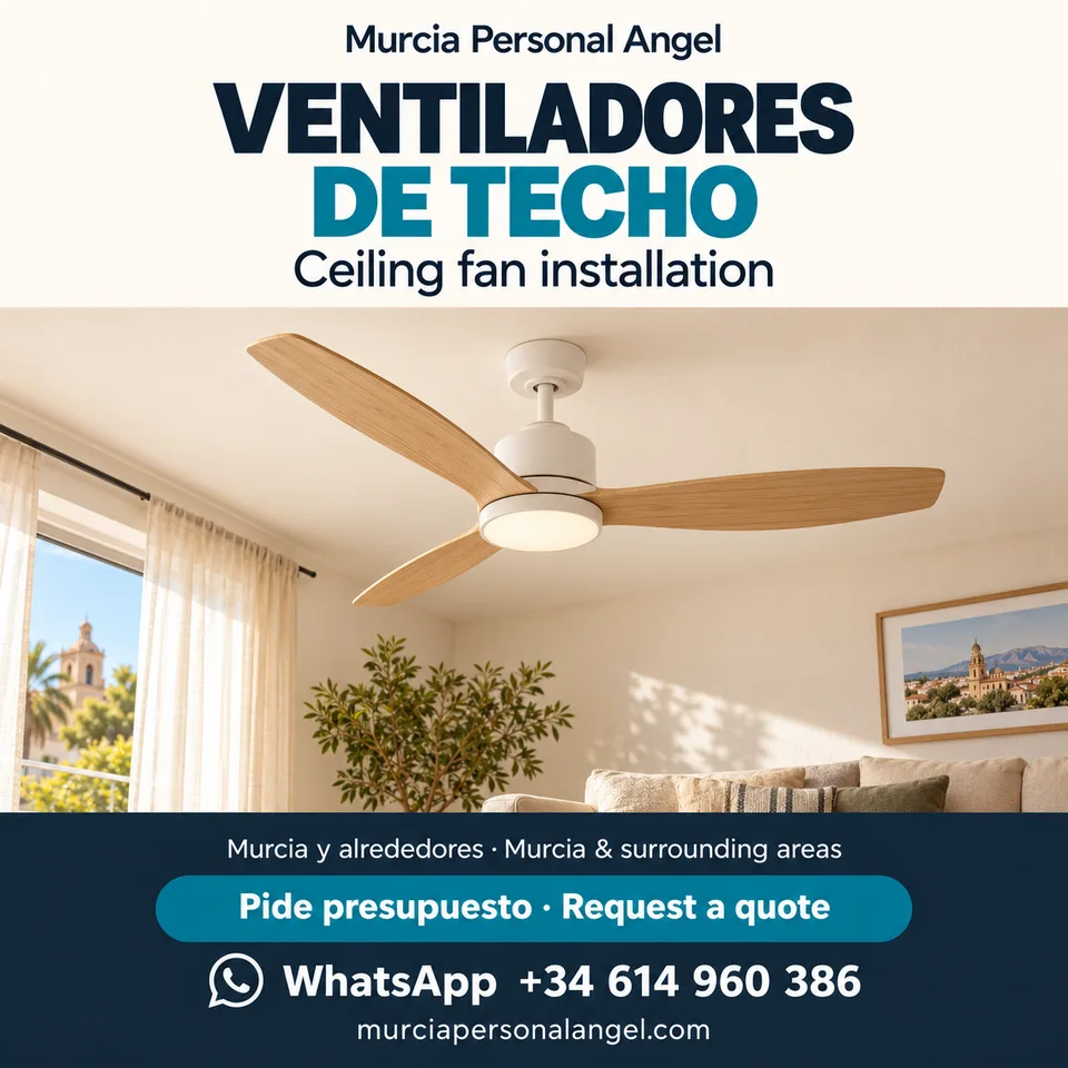 Illustration of ceiling fan installation